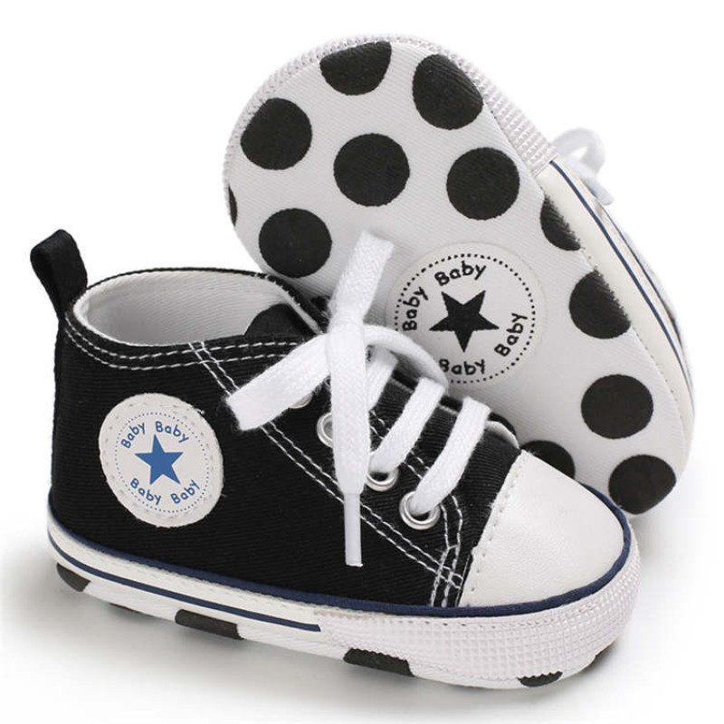 First Walker Canvas shoes crib Baby High Top Ankle shoes Boy and